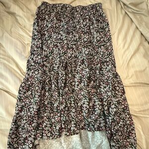 Floral Black Skirt